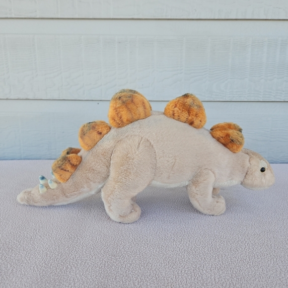 Dinosaur Stegosaurus Plush Demdaco Nate & Jules Brown Orange Stuffed Toy 17" - Picture 2 of 11